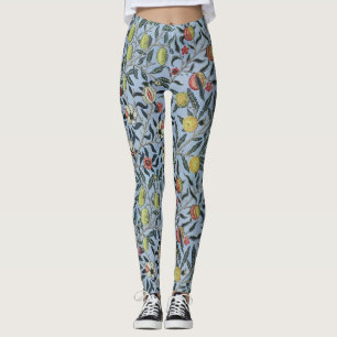 Morris Blue Achtergrond Antiek Pomegrana Patroon Leggings