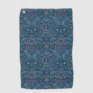 Morris Blue Achtergrond Blackthorn Pattern Golfhanddoek
