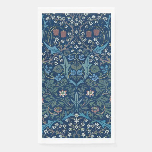 Morris Blue Achtergrond Blackthorn Pattern Servet (Voorkant)