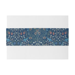 Morris Blue Achtergrond Blackthorn Pattern Uitnodigingen Wikkel