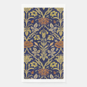 Morris Blue Achtergrond Roos & Lily Flower Pattern Servet