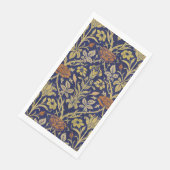 Morris Blue Achtergrond Roos & Lily Flower Pattern Servet (Hoek)