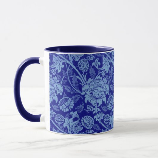 Morris - Blue Indigo Floral Pattern Mok (Links)