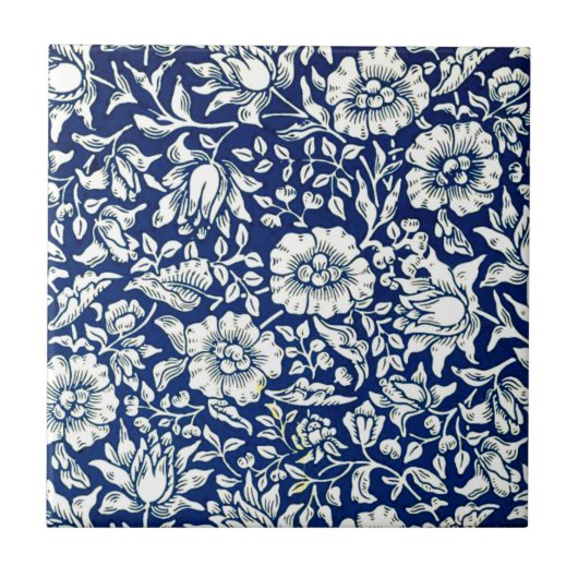 Morris - Blue Mallow Ceramic Tile Tegeltje (Voorkant)