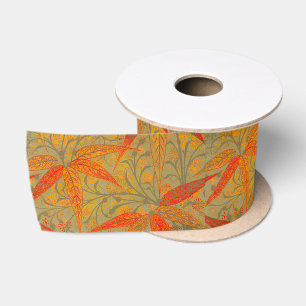 Morris & Co. Bamboe-patroon Godwin Oranje & Salie Lint