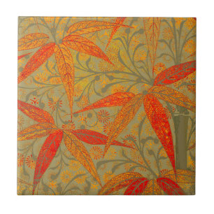 Morris & Co. Bamboe Patroon Godwin Oranje & Salie Tegeltje