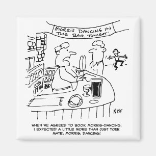 Morris Dancing in Pub. Traditional Morris Dancing Magneet