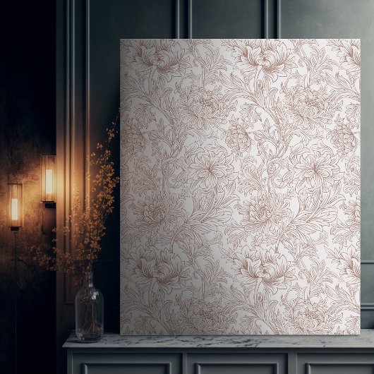 Morris Dusty Roos Chrysanthemum Victoriaans Patroo Canvas Afdruk