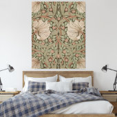 Morris Earth tone Pimpernel  Pattern Canvas Afdruk (Insitu (Slaapkamer))