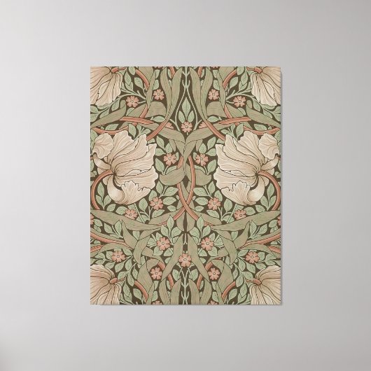Morris Earth tone Pimpernel  Pattern Canvas Afdruk (Voorkant)