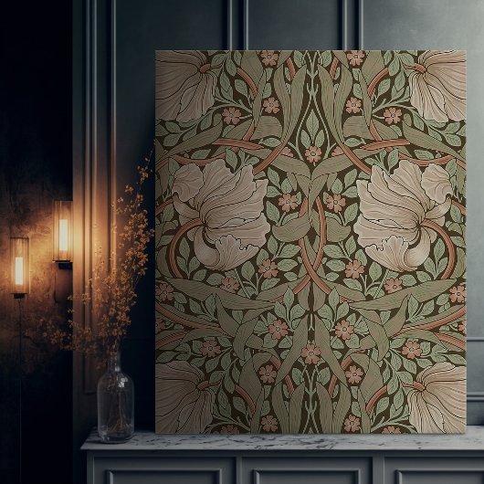 Morris Earth tone Pimpernel  Pattern Canvas Afdruk