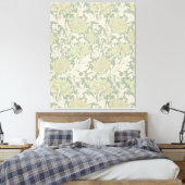 Morris Green Chrysanthemum Victoriaans Pattern Canvas Afdruk (Insitu (Slaapkamer))