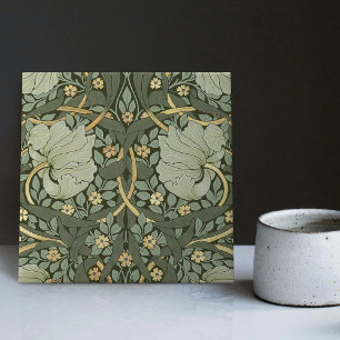 Morris Green Gold Pimpernel Pattern Tegeltje