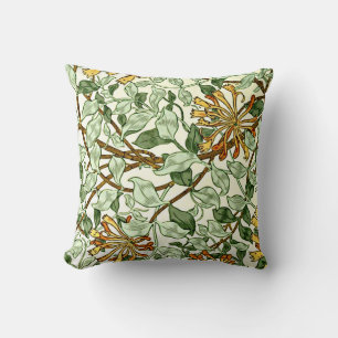 Morris - Honeysuckle green en goud Kussen