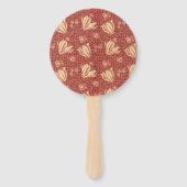 Morris Inspired Lily Flower Botanische rode textie Handwaaier (Achterkant)