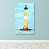 Morris Island Vuurtoren Olie op Canvas Afdruk (Insitu (Houten vloer))