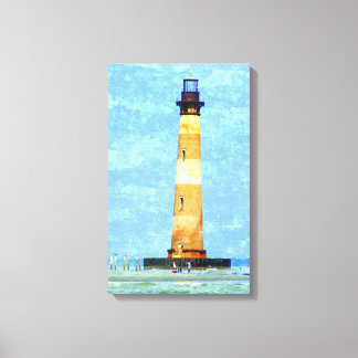 Morris Island Vuurtoren Olie op Canvas Afdruk
