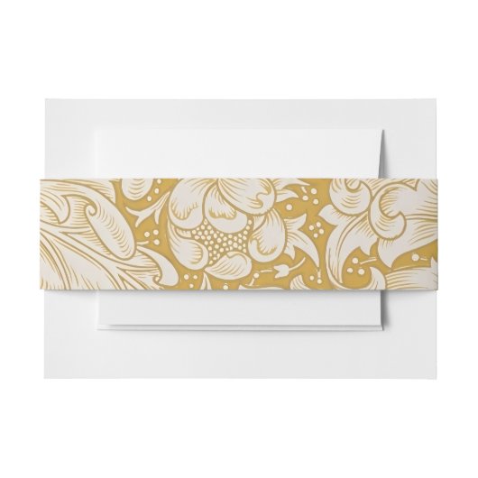 Morris Knoopskruid Bloem & Gouden Stengels Uitnodigingen Wikkel (Voorkant Voorbeeld)