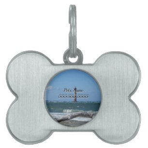 Morris Lighthouse and Tree blijft Pet ID Tag Huisdieren Naamplaatje