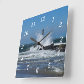 Morris Lighthouse Splash Vierkante Klok (Hoek)