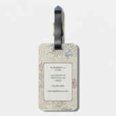 Morris Lt Blue & Rust Larkspur Patroon Bagagelabel (Achterkant verticaal)