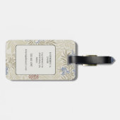 Morris Lt Blue & Rust Larkspur Patroon Bagagelabel (Achterkant horizontaal)