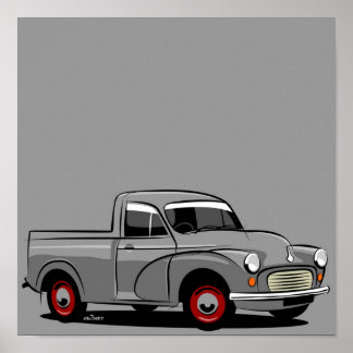 Morris Minor 1000 pickup grijs Poster