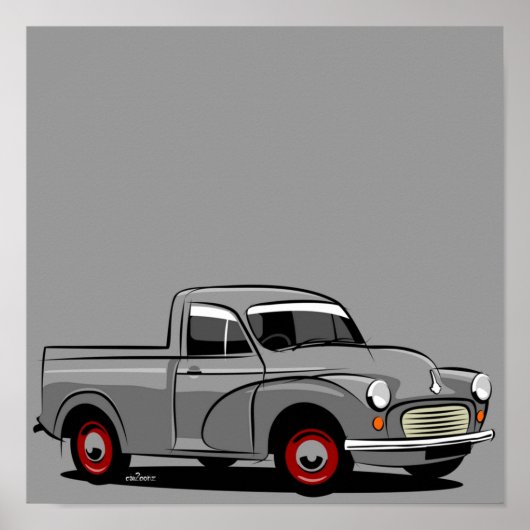 Morris Minor 1000 pickup grijs Poster (Voorkant)