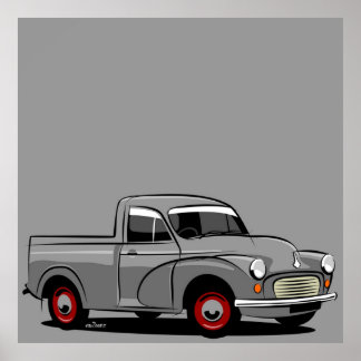 Morris Minor 1000 pickup grijs Poster