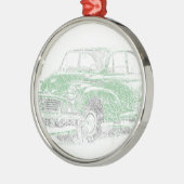 Morris Minor (Biro) Metalen Ornament (Links)