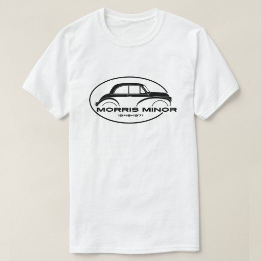 Morris Minor Classic Britse auto T-shirt (Design voorkant)