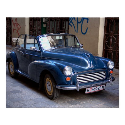 Morris Minor Convertible Tourer Perfect Poster (Voorkant)