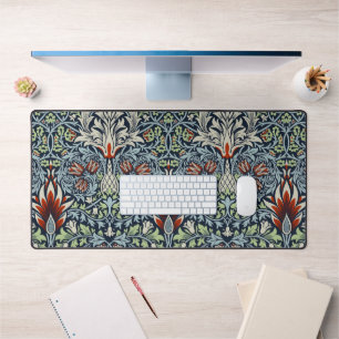 Morris Navy Blue Slangenhoofd Bloem Behang Bureaumat