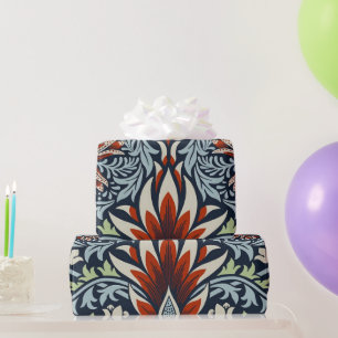 Morris Navy Blue Slangenhoofd Bloem Behang Cadeaupapier