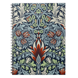 Morris Navy Blue Slangenhoofd Bloemmotief Behang Notitieboek
