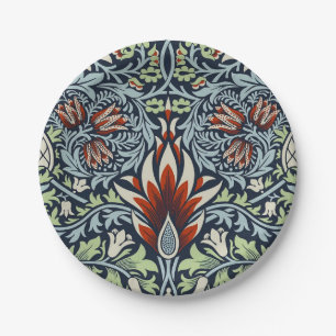 Morris Navy Blue Slangenhoofd Bloemmotief Behang Papieren Bordje