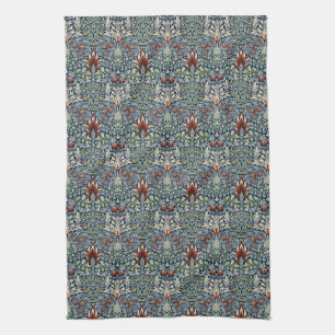 Morris Navy Blue Slangenhoofd Bloemmotief Behang Theedoek
