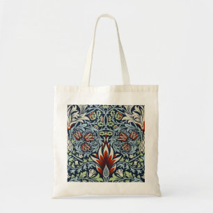 Morris Navy Blue Slangenhoofd Bloemmotief Behang Tote Bag