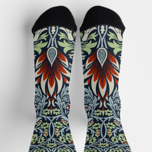 Morris Navy Blue Slangenkop Bloem Behang Sokken