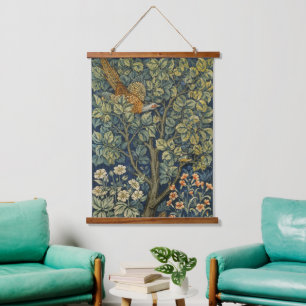 Morris Pheasant eekhoorn & Bloempatroon Hangend Wandkleed