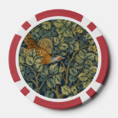 Morris Pheasant eekhoorn & Bloempatroon Poker Chips (Achterkant)