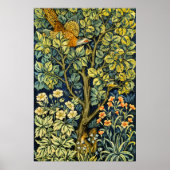 Morris Pheasant eekhoorn & Bloempatroon Poster (Voorkant)