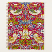 Morris Red Achtergrond Strawberry Thief Patroon Planner (Voorkant)