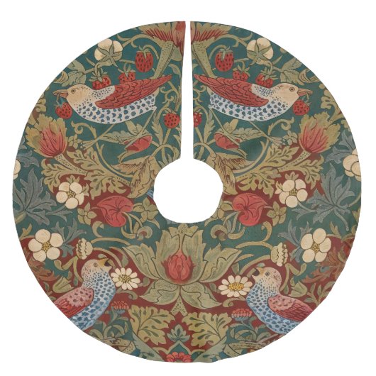 Morris - Strawberry Thief #2 Floral Pattern Kerstboom Rok (Voorkant)