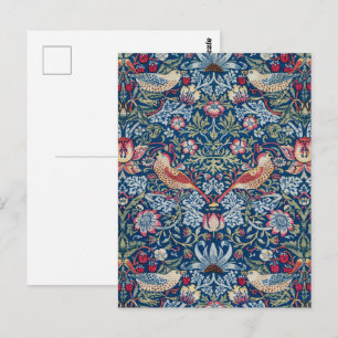 Morris Strawberry Thief Classic Indigo Blue Fijn Briefkaart