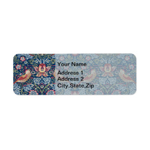 Morris Strawberry Thief Classic Indigo Blue Fijn Etiket