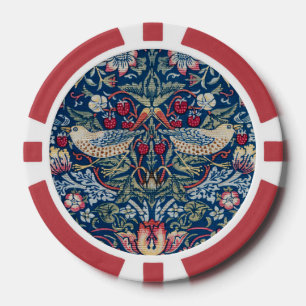 Morris Strawberry Thief Classic Indigo Blue Fijn Poker Chips