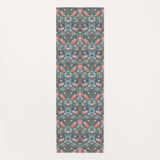 Morris Strawberry Thief Floral Pattern Blue Green Yogamat (Voorkant)