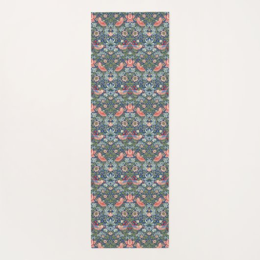 Morris Strawberry Thief Floral Pattern Blue Green Yogamat (Achterkant)