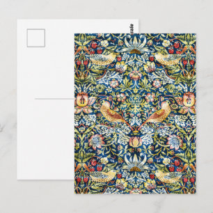 Morris Strawberry Thief Geel Ivoor Leisteenblauw Briefkaart
